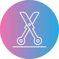 Shears Line Gradient Circle Icon vector