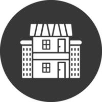 Mansion Glyph Inverted Icon vector