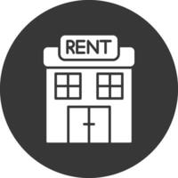 Renting Glyph Inverted Icon vector