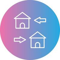 Change Of Housing Line Gradient Circle Icon vector