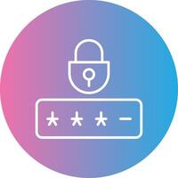 Password Line Gradient Circle Icon vector
