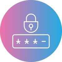 Password Line Gradient Circle Icon vector