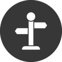 Direction Sign Glyph Inverted Icon vector