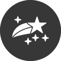 Shooting Star Glyph Inverted Icon vector