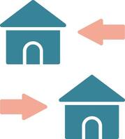 Change Of Housing Glyph Two Color Icon vector