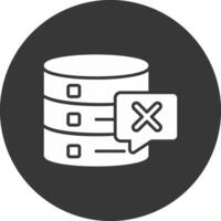 Delete Database Glyph Inverted Icon vector