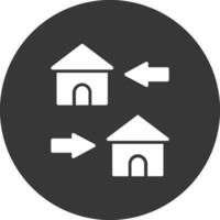 Change Of Housing Glyph Inverted Icon vector