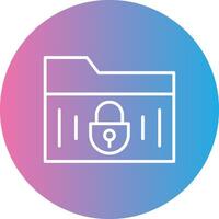 Secure Folder Line Gradient Circle Icon vector