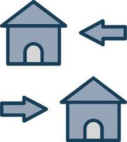 Change Of Housing Line Filled Grey Icon vector