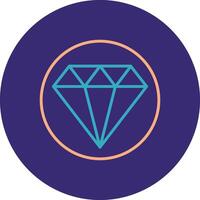 Diamond Line Two Color Circle Icon vector