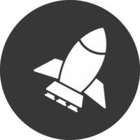 Spacecraft Glyph Inverted Icon vector