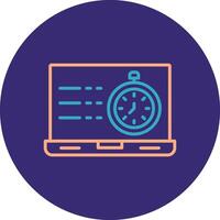 Timer Line Two Color Circle Icon vector