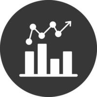 Bar Graph Glyph Inverted Icon vector