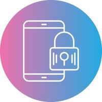 Mobile Security Line Gradient Circle Icon vector