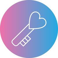 Love Key Line Gradient Circle Icon vector