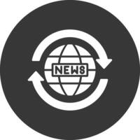 News Report Glyph Inverted Icon vector