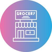 Grocery Store Line Gradient Circle Icon vector