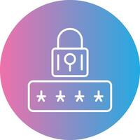 Password Line Gradient Circle Icon vector