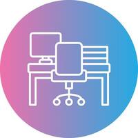 Workspace Line Gradient Circle Icon vector