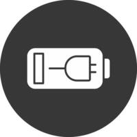 Charging Battery Glyph Inverted Icon vector