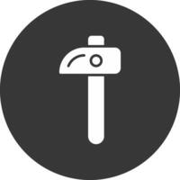 Hammer Glyph Inverted Icon vector