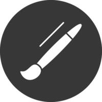 Paint Brush Glyph Inverted Icon vector