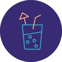 Soft Drink Line Two Color Circle Icon vector