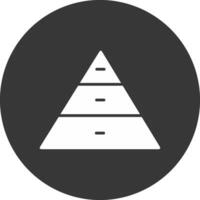 Pyramid Charts Glyph Inverted Icon vector