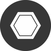 Hexagon Glyph Inverted Icon vector