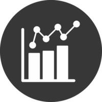 Bar Chart Glyph Inverted Icon vector