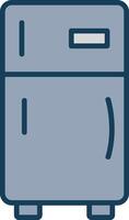 Refrigerator Line Filled Grey Icon vector