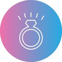 Diamond Ring Line Gradient Circle Icon vector