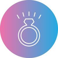 Diamond Ring Line Gradient Circle Icon vector