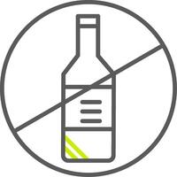 No Alcohol Line Two Color Icon vector