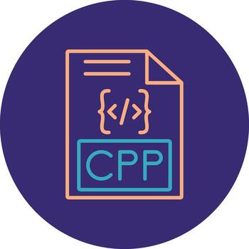 Cpp Line Two Color Circle Icon vector