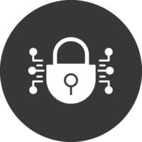 Cyber Security Glyph Inverted Icon vector