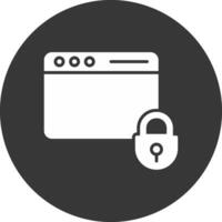 web seguridad glifo invertido icono vector