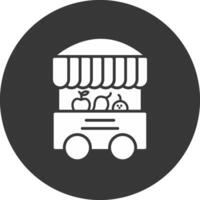 Fruit Stand Glyph Inverted Icon vector