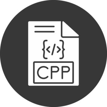 Cpp Glyph Inverted Icon vector