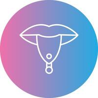 Piercing Line Gradient Circle Icon vector