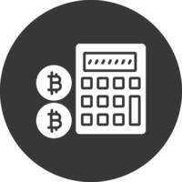 Calculator Calculator Glyph Inverted Icon vector