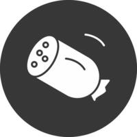 Salami Glyph Inverted Icon vector