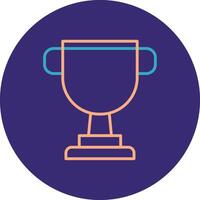 Trophy Line Two Color Circle Icon vector