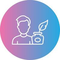 Writer Line Gradient Circle Icon vector