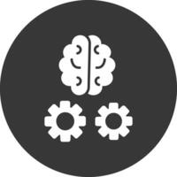 cerebro formación glifo invertido icono vector