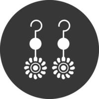 Earrings Glyph Inverted Icon vector