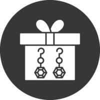 Gift box Glyph Inverted Icon vector