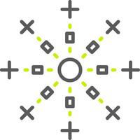 Firework Line Two Color Icon vector