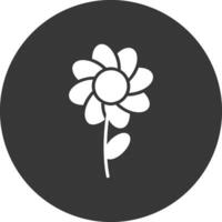 Flower Glyph Inverted Icon vector