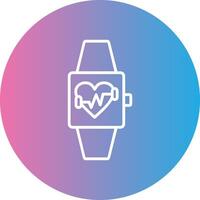 Fitness Watch Line Gradient Circle Icon vector